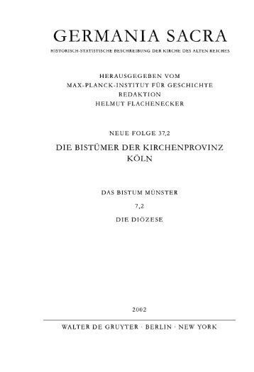 Das Bistum Münster 7,2. Die Diözese. - Germania Sacra