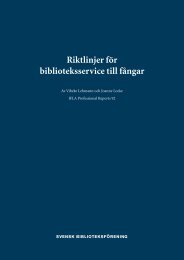 Riktlinjer fÃ¶r biblioteksservice till fÃ¥ngar - Svensk BiblioteksfÃ¶rening