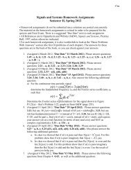 Signals and Systems Homework Assignments