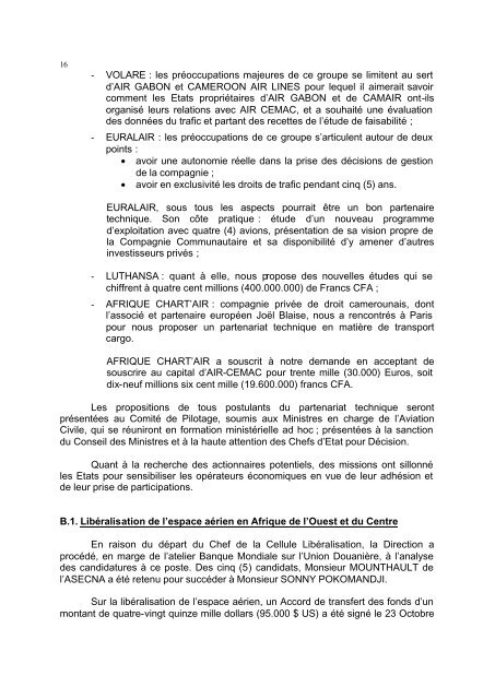 Le Rapport d'Activités 2003 de la CEMAC - IZF