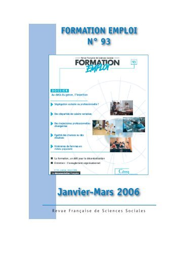 formation emploi nÂ° 93 - Centre d'Ã©tudes et de recherches sur les ...