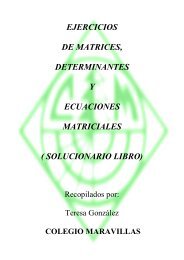 Matrices y determinantes (soluciones al libro) - Colegio Maravillas