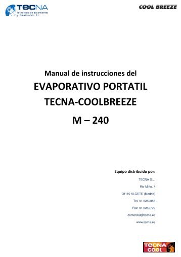 Manual Evaporativo portátil M-240 - Tecna