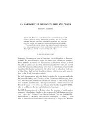 AN OVERVIEW OF RIEMANN'S LIFE AND WORK A brief biography ...