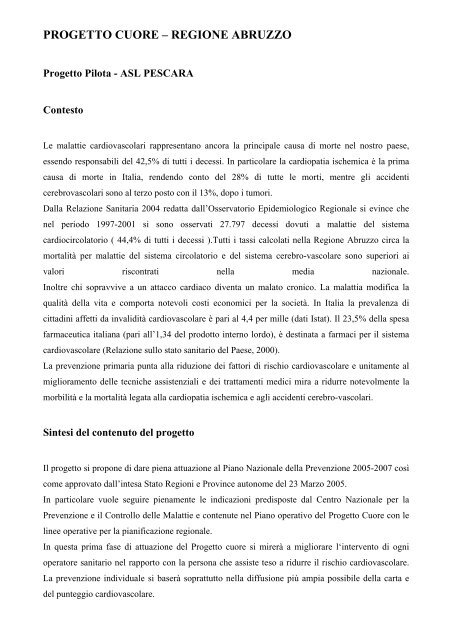 Cuore - progetto esecutivo e cronoprogramma (pdf ... - CCM Network