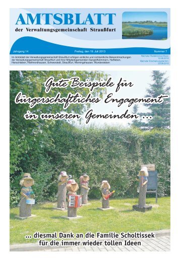 Juli - Ausgabe 2013 - Verwaltungsgemeinschaft StrauÃfurt