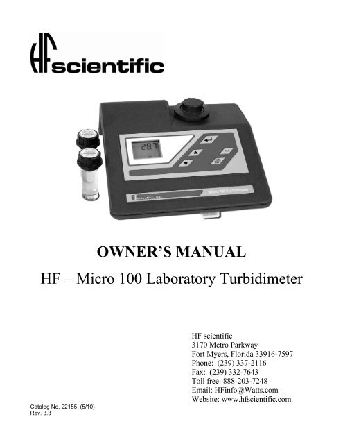 Micro100 Laboratory Turbidimeter - HF scientific