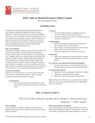 IMIA Guide to Ethical Conduct - International Medical Interpreters ...