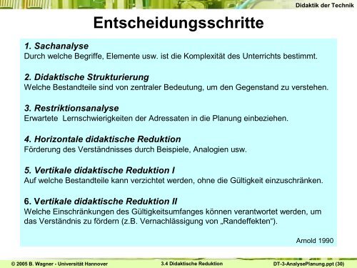 Didaktische Reduktion - Zentrum fÃƒÂ¼r Didaktik der Technik