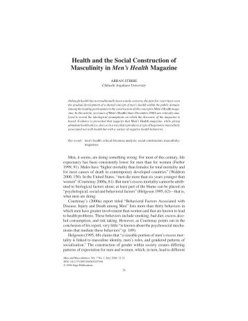 Health and the Social Construction of Masculinity in Men's Health ...