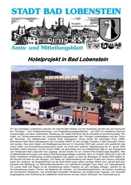 Amtsblatt 05 / 2008 - Bad Lobenstein