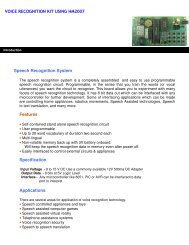 VOICE RECOGNITION KIT USING HM2007 Speech ... - nskelectronics