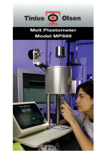 Melt Plastometer Model MP600 - Tinius Olsen