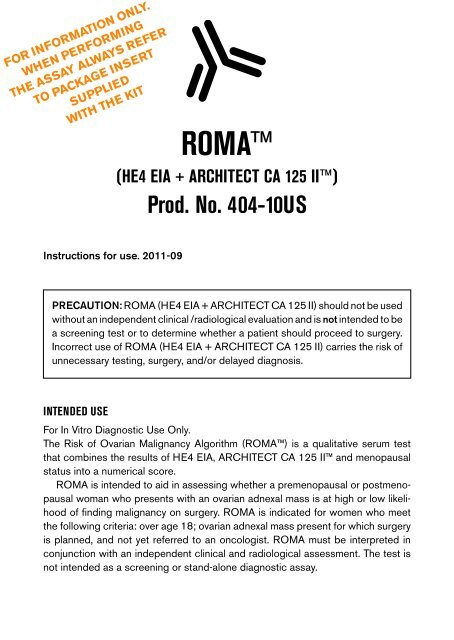 roma (he4 + architect ca125 ii) - Fujirebio Diagnostics, Inc.