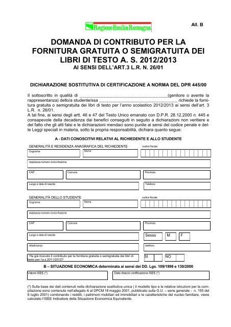 modulo domanda contributo libri di testo.pdf - Comune di Concordia ...