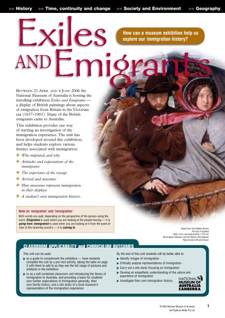Exiles and Emigrants - National Museum of Australia