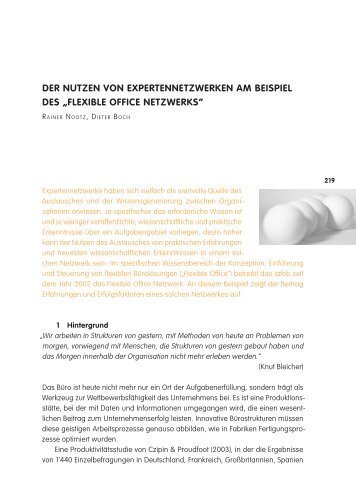 Der NUtzeN voN experteNNetzWerkeN am BeIspIel Des âflexIBle ...