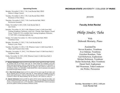 Philip Sinder, Tuba - MSU College of Music - Michigan State University
