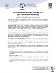 TALENTO HUMANO DE CLASE MUNDIAL 2012 - ACRIP Nacional