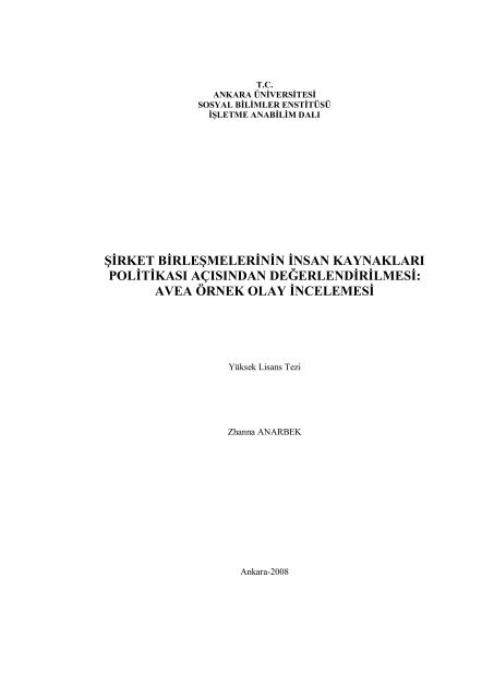 avea Ã¶rnek olay incelemesi - Mitos AÃ§Ä±k EriÅŸim Sistemi - Ankara ...