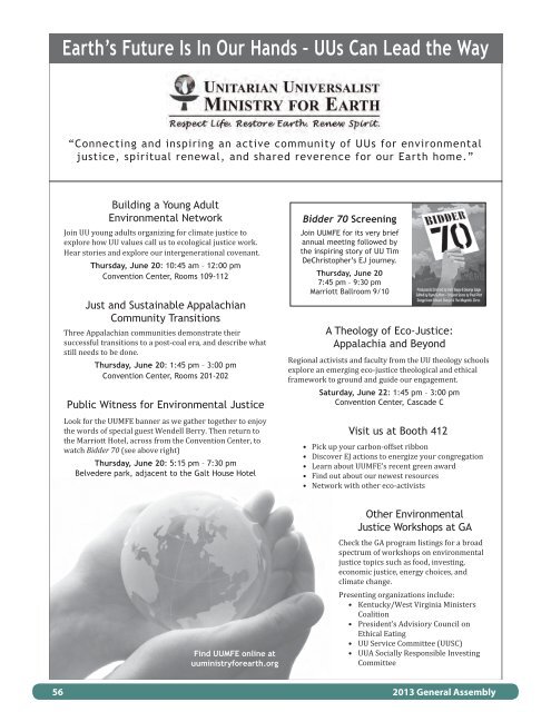 Topical Program Guide - Unitarian Universalist Association of ...