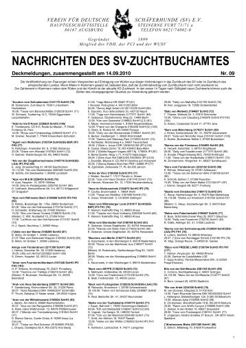 NACHRICHTEN DES SV-ZUCHTBUCHAMTES - Jacentus