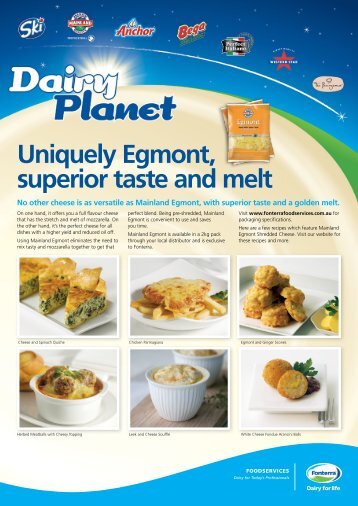 Uniquely Egmont, superior taste and melt - Fonterra Foodservices