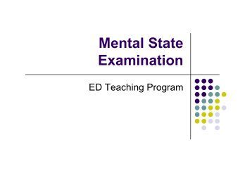 Mental State Examination - BHS Education Resource