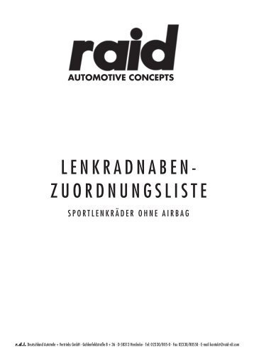 Lenkrad-Naben-Liste - Lenkradshop