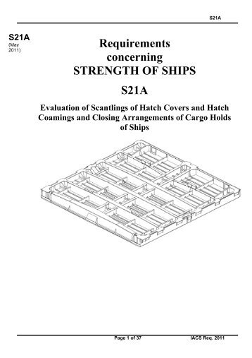 Requirements concerning STRENGTH OF SHIPS S21A - IACS