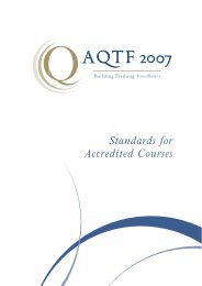 AQTF 2007 Standards for Accredited Courses - National Skills ...