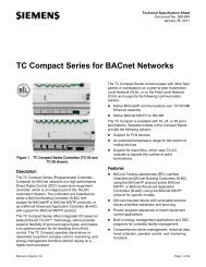 TC Compact Series for BACnet Networks - BACnet International