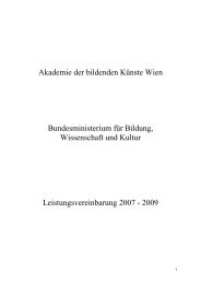 Leistungsvereinbarung 2007 - 2009 - Akademie der bildenden ...