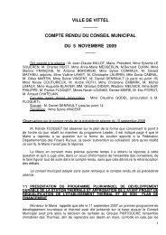 compte rendu du conseil municipal du 5 novembre 2009 - Vittel