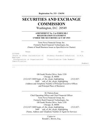 SECURITIES AND EXCHANGE COMMISSION - Deep Capture