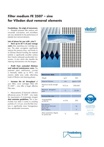 pleat corrugation - Freudenberg Filtration Technologies