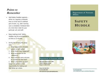 Safety Huddle - VISN 8