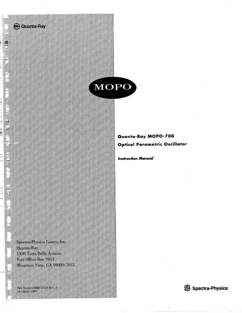 metric Oscillator - Beckman Institute Laser Resource Center