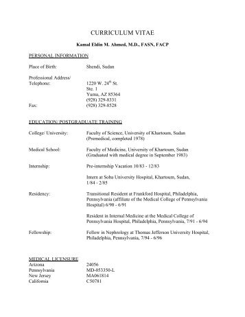 CURRICULUM VITAE - Division of Nephrology-Hypertension