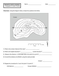 REGENTS EARTH SCIENCE Topographic Profiles Practice Name ...