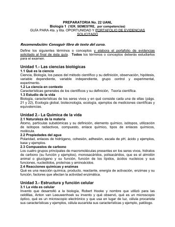 BIOLOGÃA 1 SEGUNDA OPORTUNIDAD - Preparatoria 22