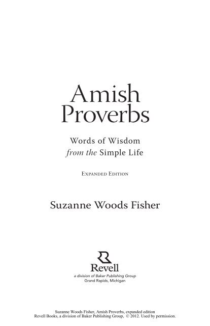 Amish Proverbs - Baker Publishing Group