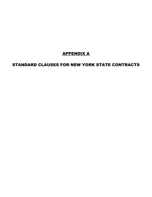 APPENDIX A – Standard Clauses for New York State Contracts