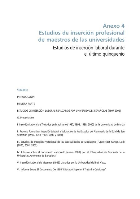 Libro Blanco del TÃ­tulo de grado en Magisterio - Aneca