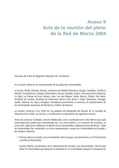 Libro Blanco del TÃ­tulo de grado en Magisterio - Aneca