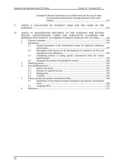 ECHA - Guidance of the application of CLP criteria [November 2012]