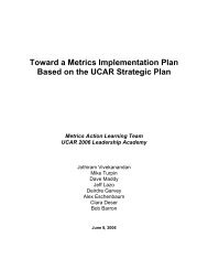 Towards a Metrics Implementation Plan - UCAR Finance ...