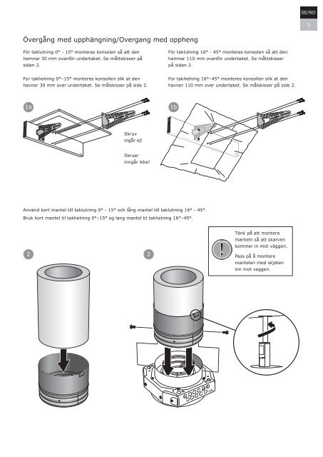 Monteringsanvisning Overgang teleskop SE-NO - Nordpeis