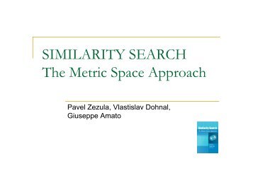 SIMILARITY SEARCH The Metric Space Approach