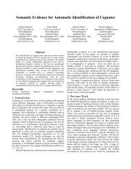 Semantic Evidence for Automatic Identification of Cognates